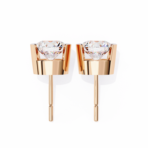 Round 2.57ct Diamond Earrings Rose Gold