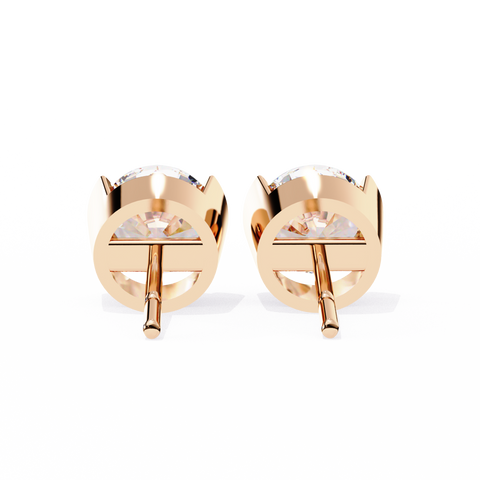 Round 2.57ct Diamond Earrings Rose Gold