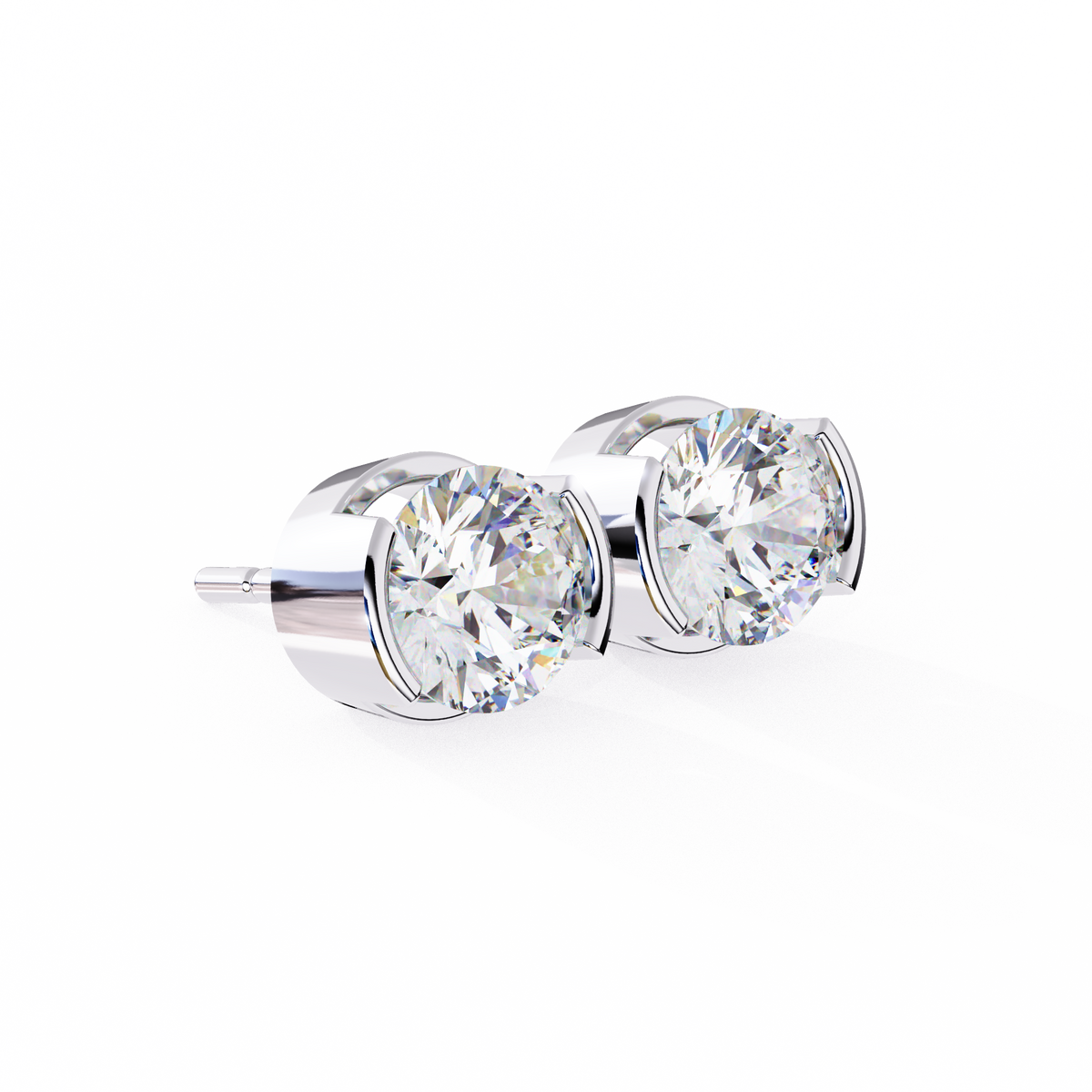 Round 2.57ct Diamond Earrings White Gold
