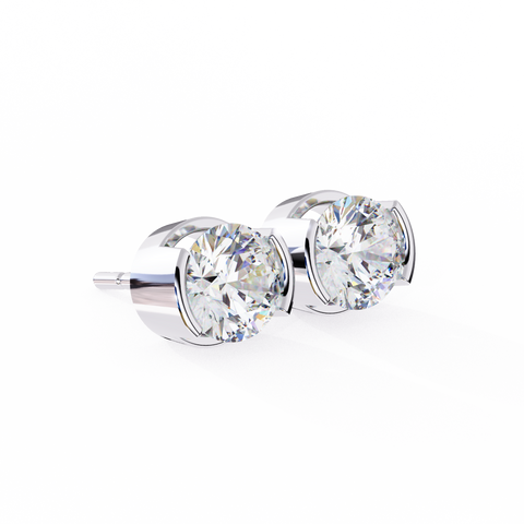 Round 2.57ct Diamond Earrings White Gold
