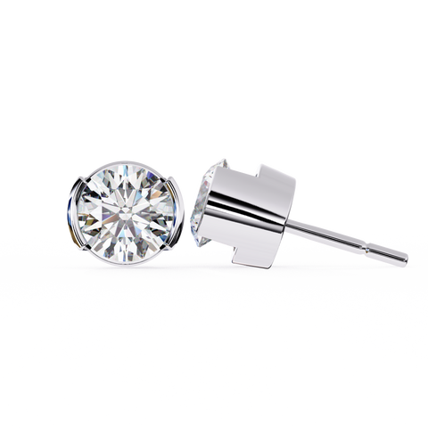 Round 2.57ct Diamond Earrings White Gold