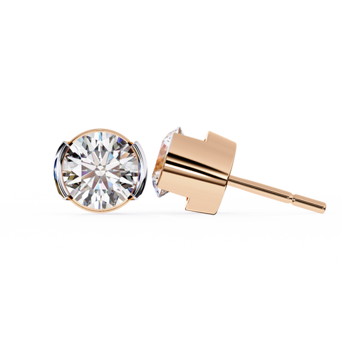 Round 2.57ct Diamond Earrings Rose Gold