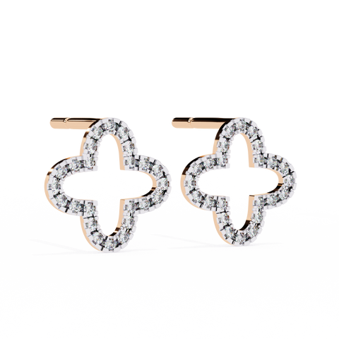 Round 0.24ct 14k Diamond Earrings Rose Gold