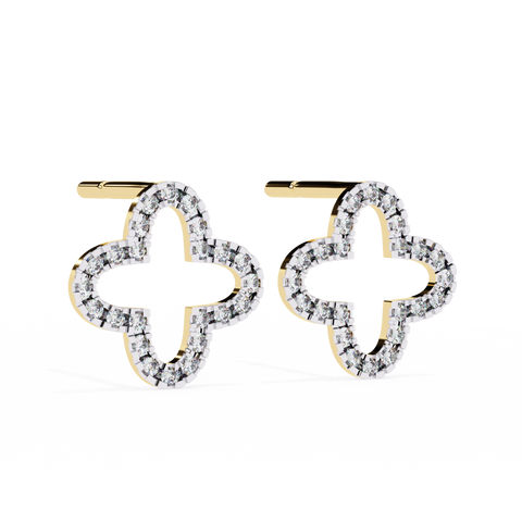 Round 0.24ct 14k Diamond Earrings Yellow Gold