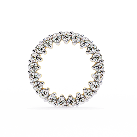 Circle 14k Gold Diamond Earring Yellow Gold