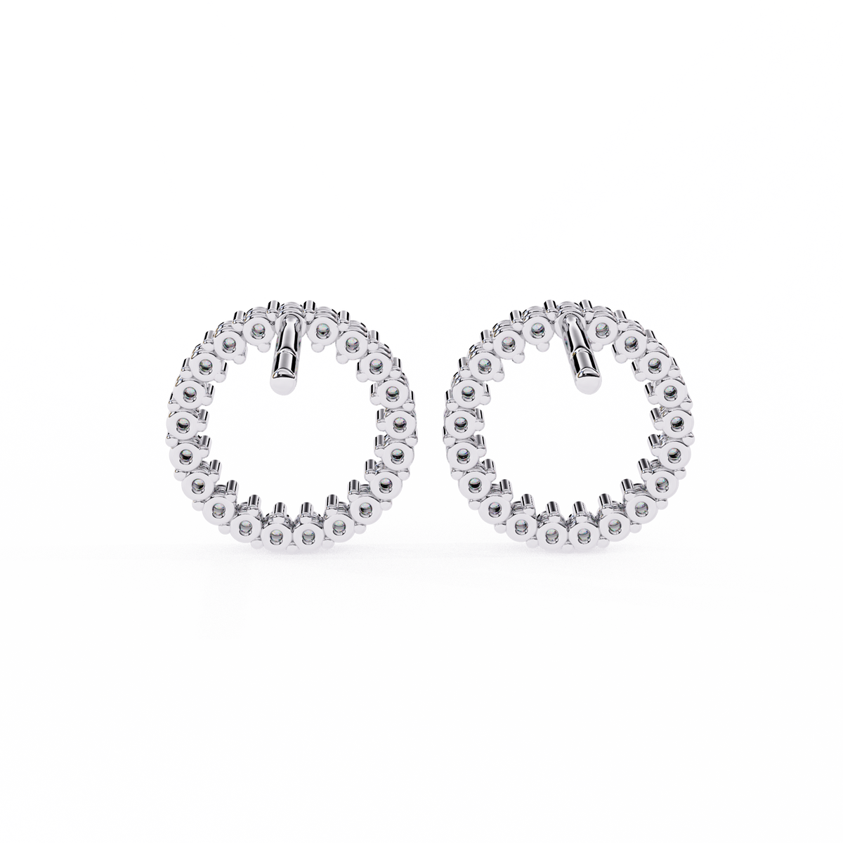 Round Hoop Diamond Earrings