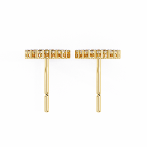 Circle 14k Gold Diamond Earring Yellow Gold