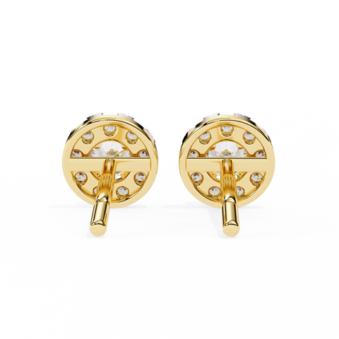Round White 0.26ct Diamond Earrings Yellow Gold