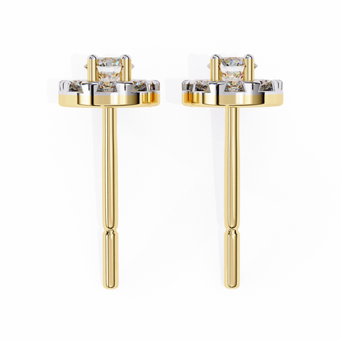 Round White 0.26ct Diamond Earrings Yellow Gold