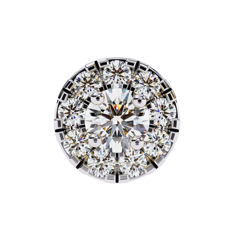 Round White 0.26ct Diamond Earrings Yellow Gold