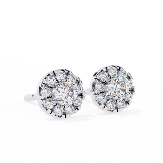 Round White 0.26ct Diamond Earrings White Gold