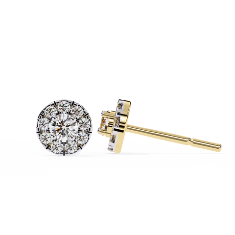 Round White 0.26ct Diamond Earrings Yellow Gold