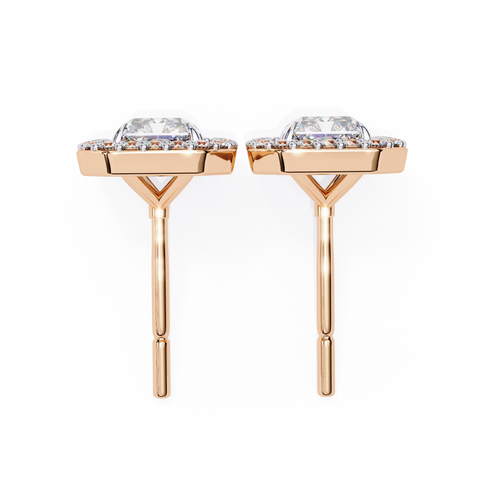 Radiant 14k Gold Diamond Earrings Rose Gold