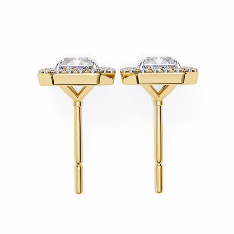 Radiant 14k Gold Diamond Earrings Yellow Gold