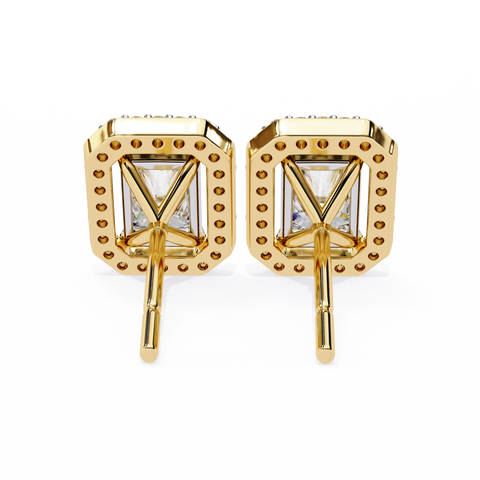 Radiant 14k Gold Diamond Earrings Yellow Gold