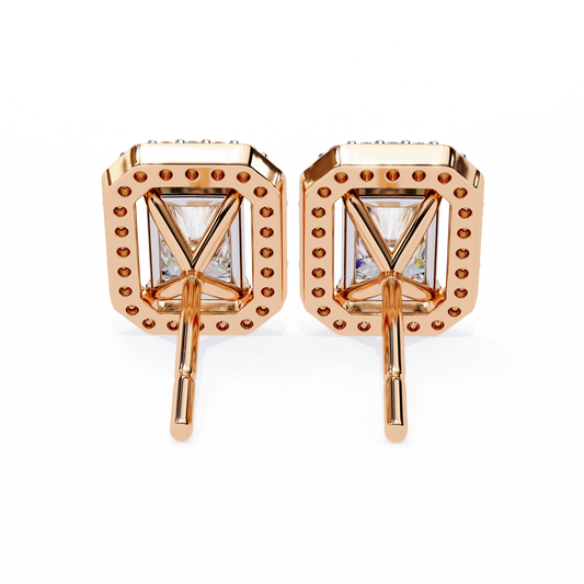 Radiant 14k Gold Diamond Earrings Rose Gold