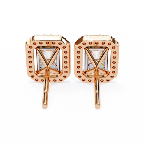 Radiant 14k Gold Diamond Earrings Rose Gold