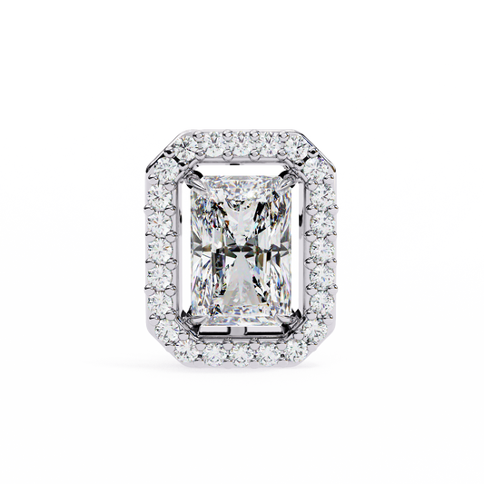 Radiant 14k Gold Diamond Earrings White Gold