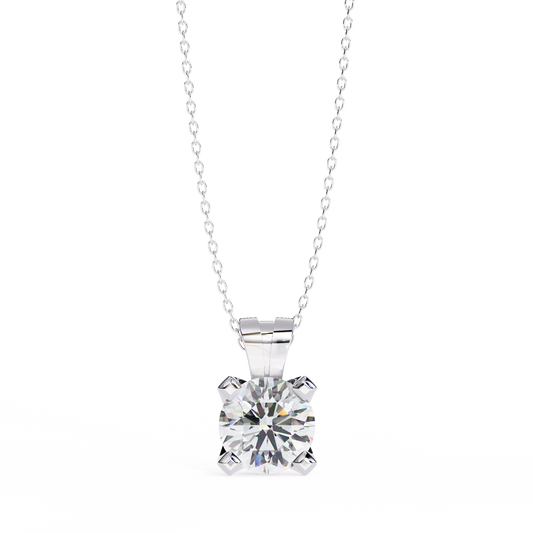 Round Cut 2.18ct 14k Pendant White Gold