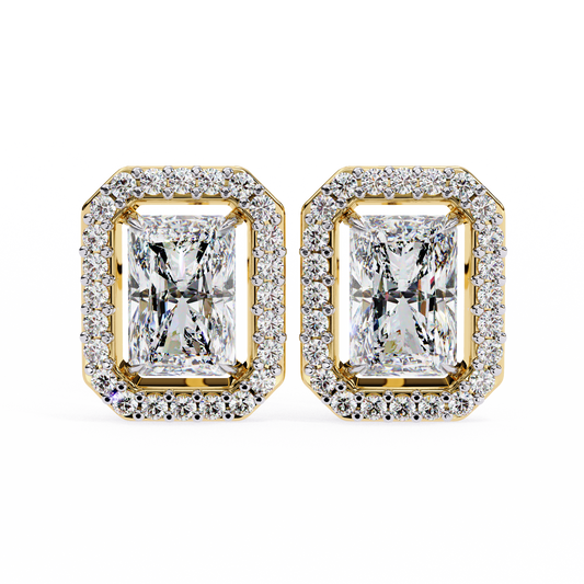 Radiant 14k Gold Diamond Earrings Yellow Gold