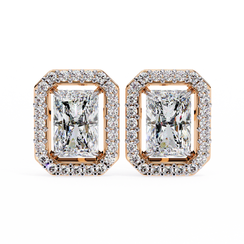 Radiant 14k Gold Diamond Earrings Rose Gold