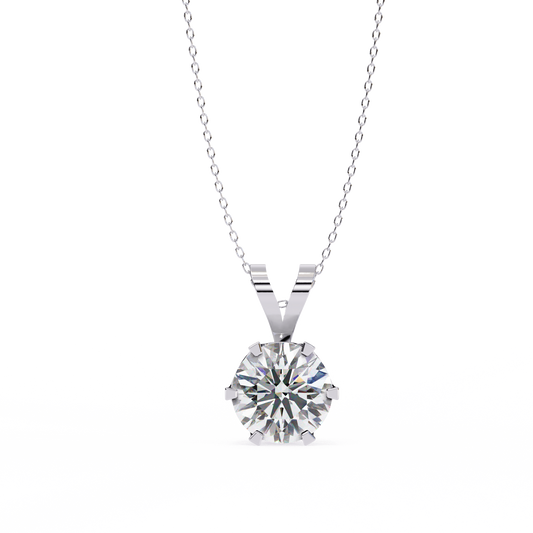 Round Cut 0.82ct Diamond Pendant White Gold