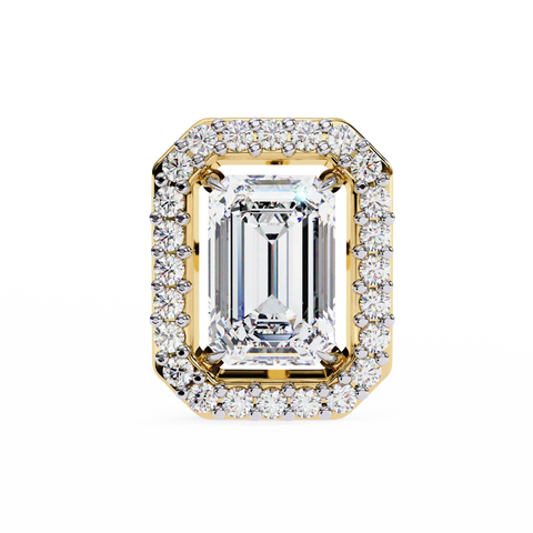 Emerald 0.85 Round Diamond Earrings Yellow Gold