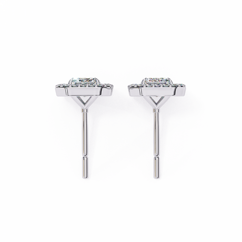 Emerald 0.85 Round Diamond Earrings White Gold