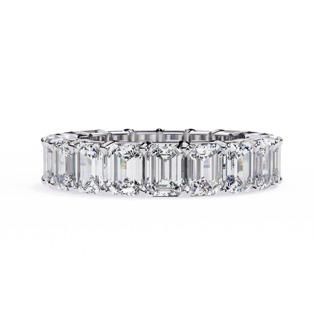 Elle Emerald Man Made Diamond Wedding Bands