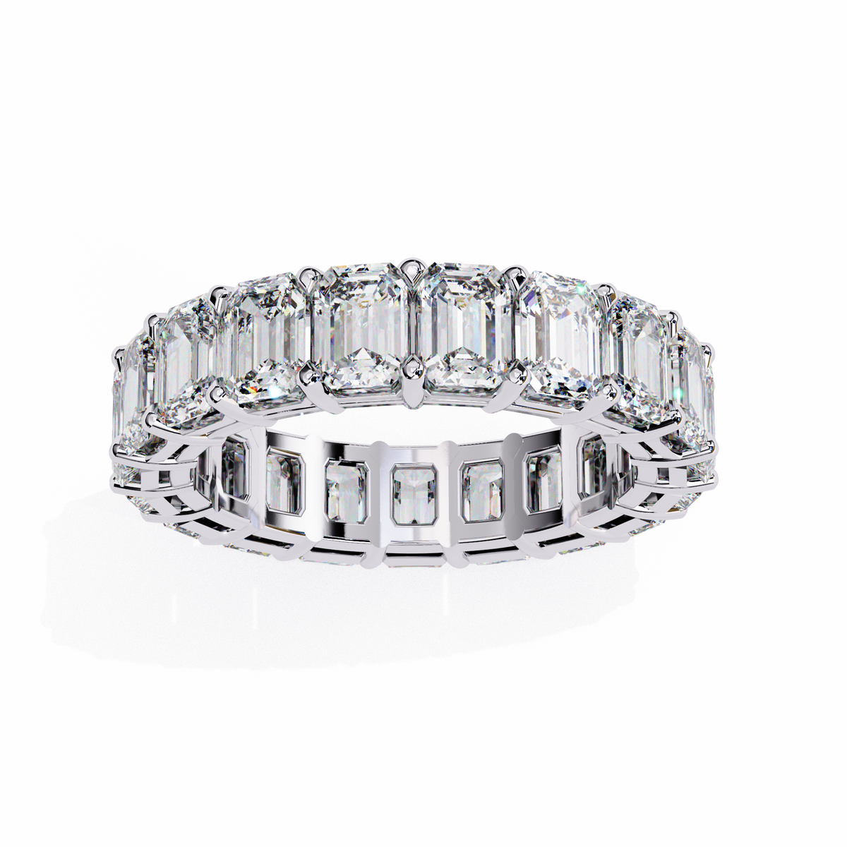 Elle Emerald Eternity Band White Gold