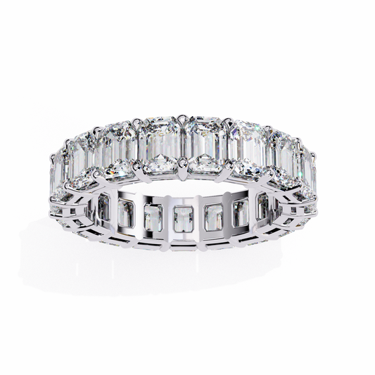 Elle Emerald Eternity Band White Gold