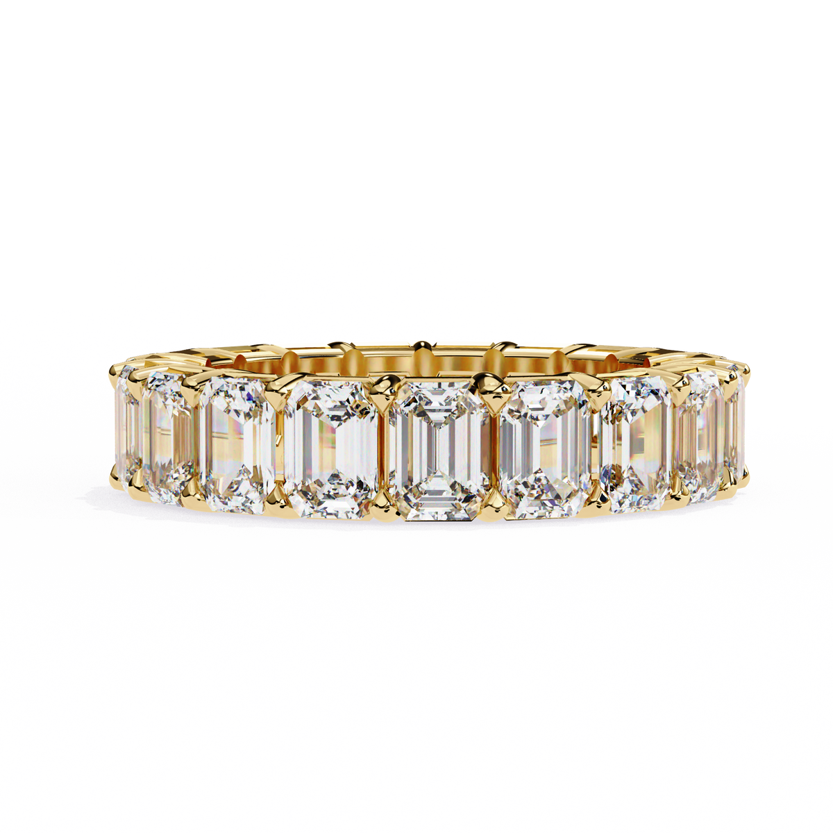 Elle Emerald Eternity Band Yellow Gold