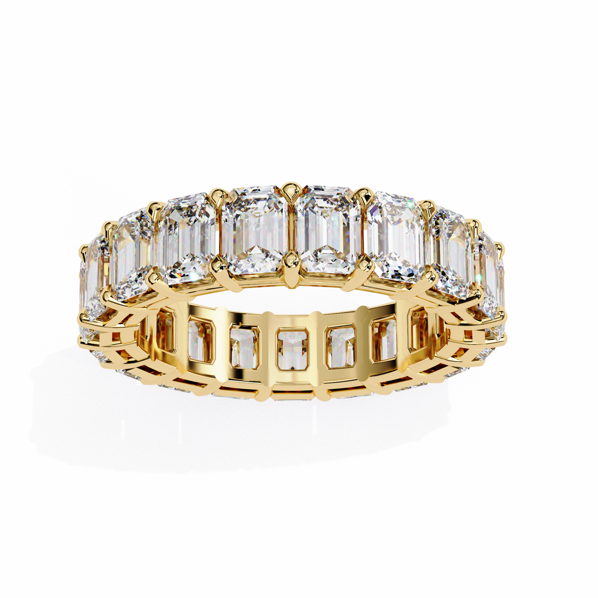 Elle Emerald Eternity Band Rose Gold