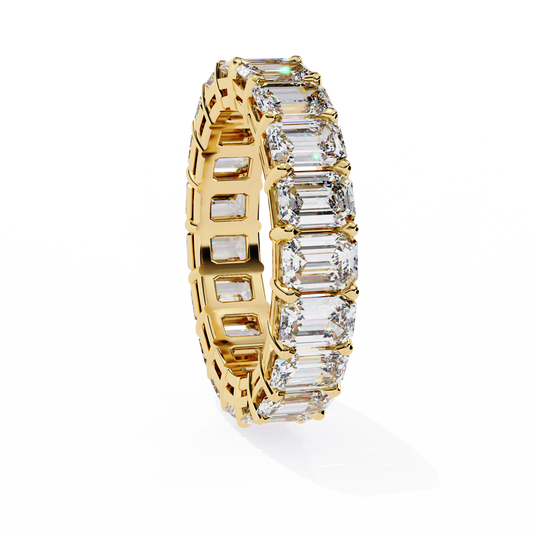 Elle Emerald Eternity Band Yellow Gold