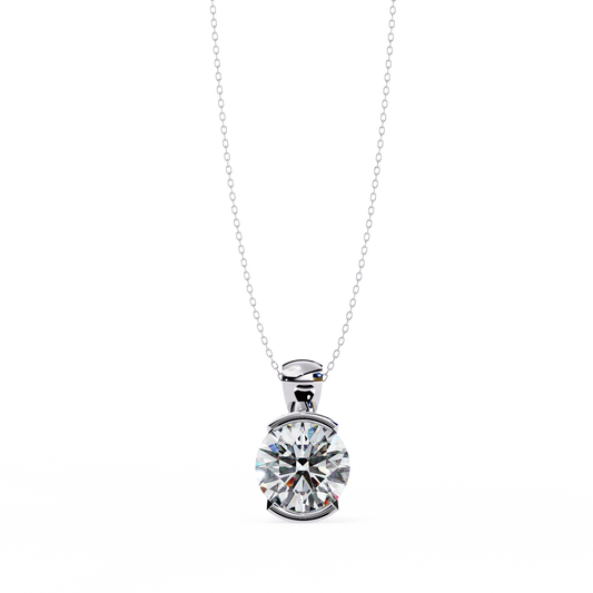 Round Cut 2.22ct 14k Gold Diamond Pendant White Gold