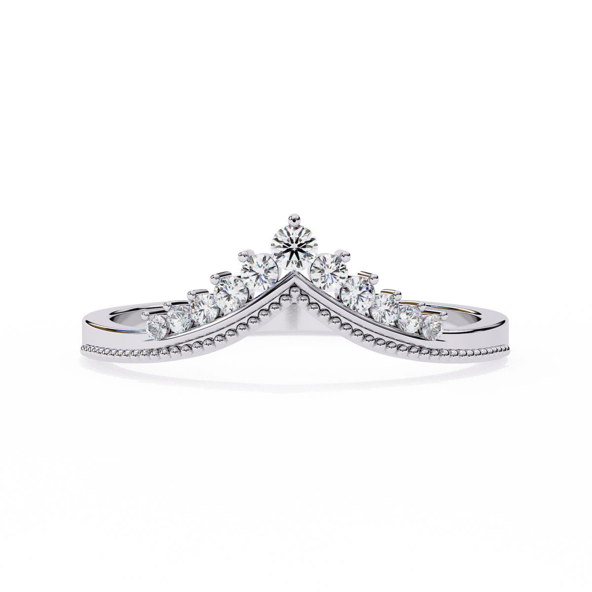 Ivie Chevron Lab Grown Diamond Wedding Bands