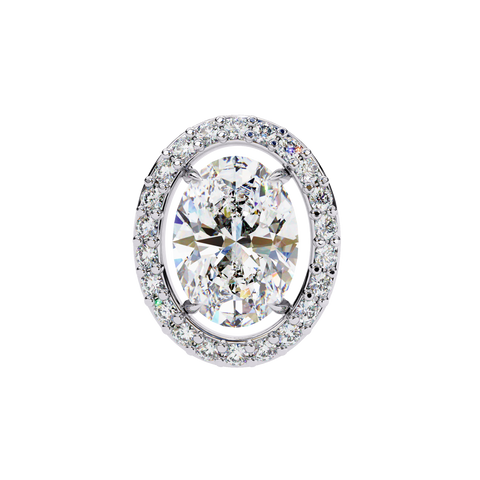 Oval Round 0.97ct Diamond Earrings White Gold
