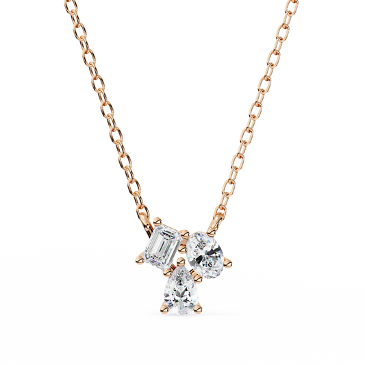 Mixed Cuts Diamond Pendant Rose Gold