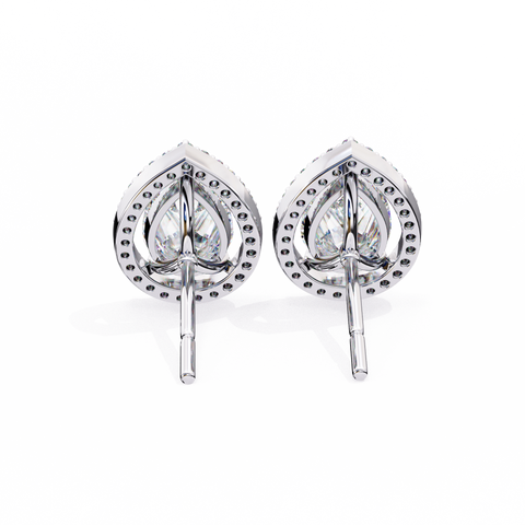 White Pear Diamond 14k Gold Earrings White Gold