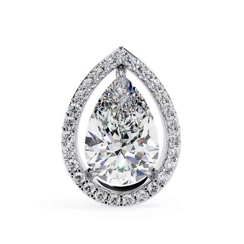 White Pear Diamond 14k Gold Earrings White Gold