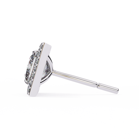 Princess cuboid Diamond Earring White Gold
