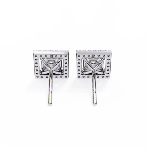 Princess cuboid Diamond Earring White Gold
