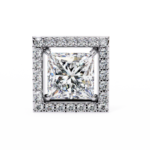Princess cuboid Diamond Earring White Gold