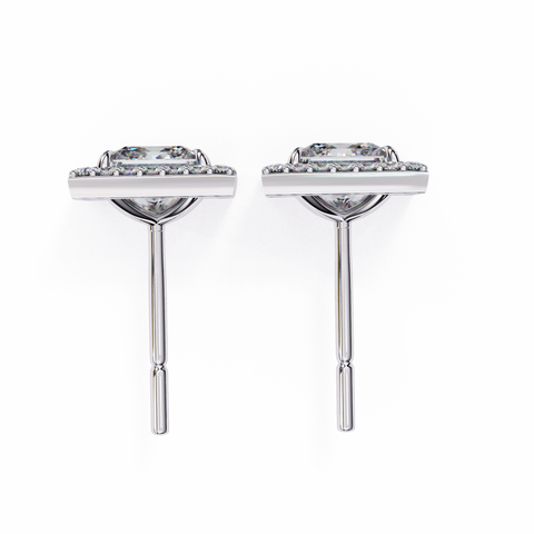Princess cuboid Diamond Earring White Gold