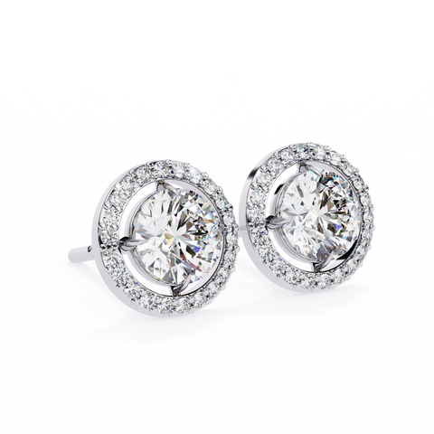 Round 0.92ct Diamond Earrings White Gold