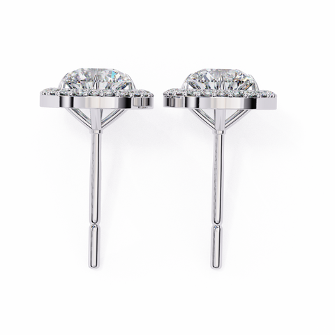 Round 0.92ct Diamond Earrings White Gold