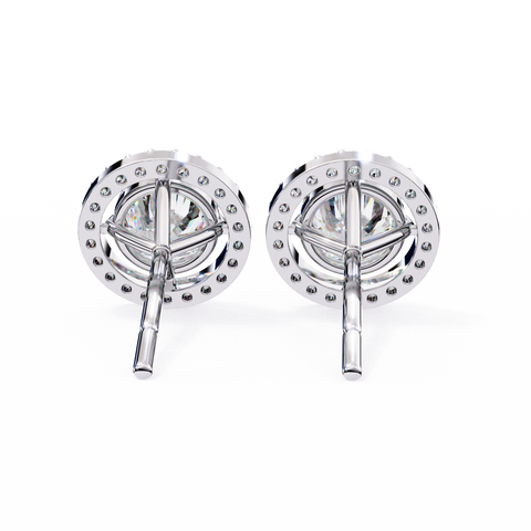 Round 0.92ct Diamond Earrings White Gold