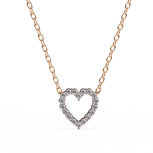 Round Cut 0.37ct Diamond Pendant Rose Gold