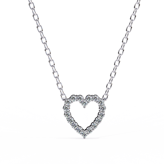 Round Cut 0.37ct Diamond Pendant White Gold