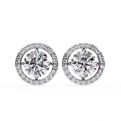 Round 0.92ct Diamond Earrings White Gold
